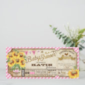 Land Zonnebloemen en Gingham Check Baby shower Kaart (Staand voorkant)