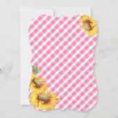 Land Zonnebloemen en Gingham Check Baby shower Kaart (Achterkant)
