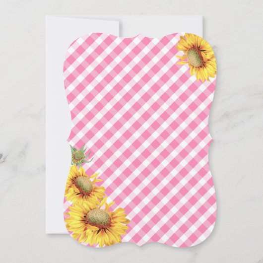 Land Zonnebloemen en Gingham Check Baby shower Kaart (Achterkant)