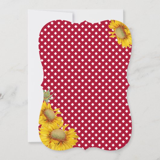 Land Zonnebloemen en Gingham Check Baby shower Kaart (Achterkant)