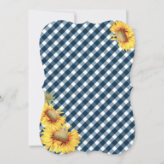 Land Zonnebloemen en Gingham Check Baby shower Kaart (Achterkant)