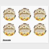 Land Zonnebloemen en Koe Print Baby shower Ronde Sticker (Vel)