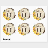 Land Zonnebloemen en Koe Print Dank u Ronde Sticker (Vel)