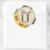 Land Zonnebloemen en Koe Print Dank u Ronde Sticker (Tas)