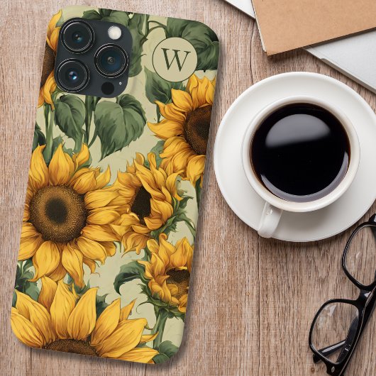 Land Zonnebloemen Monogram Case-Mate iPhone Case