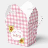 Land Zonnebloemen Roze Gingham Check BabyQ BBQ Bedankdoosjes (Geopend)