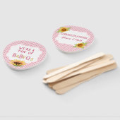 Land Zonnebloemen Roze Gingham Check BabyQ Handwaaier (Niet-gemonteerd)