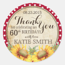 Land Zonnebloemen Rustiek Dank u Label