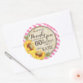 Land Zonnebloemen Rustiek Dank u Label (Envelop)