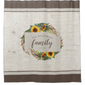 Land Zonnebloemen Rustige Hood Familienaam Douchegordijn (Voorkant)