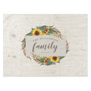 Land Zonnebloemen Rustige Hood Familienaam Tafelkleed