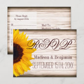 Land Zonnebloemen Rustige RSVP-BRIEFKAARTEN Uitnodiging Briefkaart (Voorkant / Achterkant)