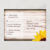 Land Zonnebloemen Rustige RSVP-BRIEFKAARTEN Uitnodiging Briefkaart (Achterkant)
