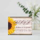 Land Zonnebloemen Rustige RSVP-BRIEFKAARTEN Uitnodiging Briefkaart (Staand voorkant)