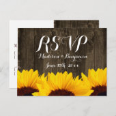Land Zonnebloemen Rustige RSVP-BRIEFKAARTEN Uitnodiging Briefkaart (Voorkant / Achterkant)