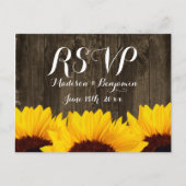 Land Zonnebloemen Rustige RSVP-BRIEFKAARTEN Uitnodiging Briefkaart (Voorkant)