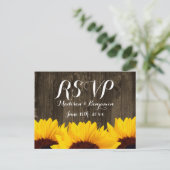 Land Zonnebloemen Rustige RSVP-BRIEFKAARTEN Uitnodiging Briefkaart (Staand voorkant)