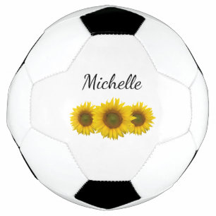 Land Zonnebloemen Schattige Girly gepersonaliseerd Voetbal