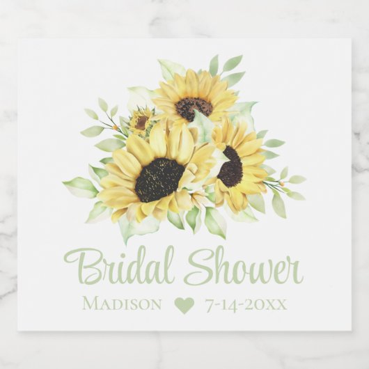 Land Zonnebloemen Waterverf Florence Vrijgezellenf Likeurfles Etiket (Enkel label)