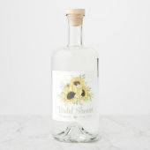 Land Zonnebloemen Waterverf Florence Vrijgezellenf Likeurfles Etiket (Voorkant)
