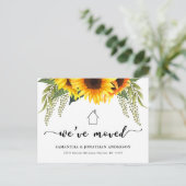 Land Zonnebloemen We hebben een nieuw adres verpla Briefkaart (Staand voorkant)