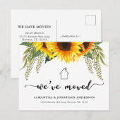 Land Zonnebloemen We hebben een nieuw adres verpla Briefkaart (Voorkant / Achterkant)