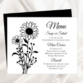 Land Zonnebloemen Zwart Wit Bloemen Trouwmenu