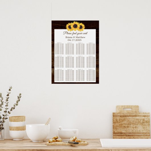 Land Zonnebloempitje Poster (Keuken)