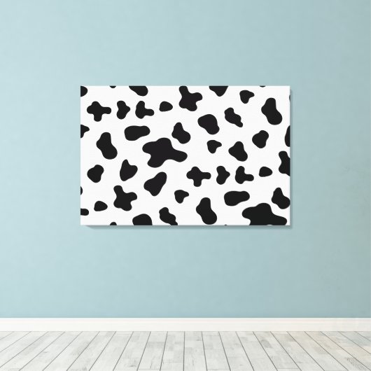 Land Zwart-wit Koe Canvas Afdruk (Insitu (Houten vloer))