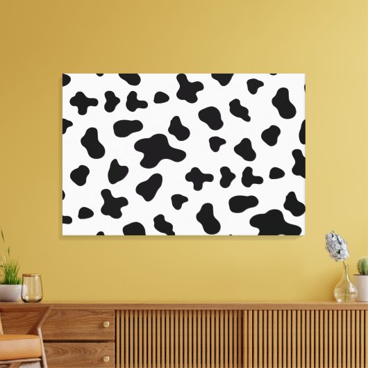 Land Zwart-wit Koe Canvas Afdruk (Insitu (Woonkamer))