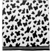Land Zwart & Wit Koe Huidpatroon en Strepen Douchegordijn (Voorkant)