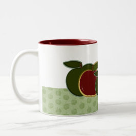 Landappelen (groene grens) tweekleurige koffiemok