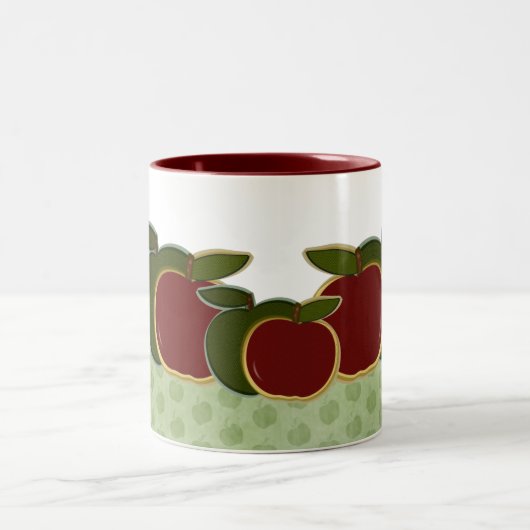 Landappelen (groene grens) tweekleurige koffiemok (Center)