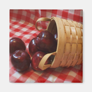 Landappels op een geborsteld tafelblad magneet