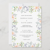 Landbloem waterverf roze bruiloft kaart (Voorkant)