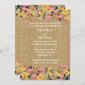 Landbloemen op de uitnodiging voor het bruiloft ro (Voorkant / Achterkant)