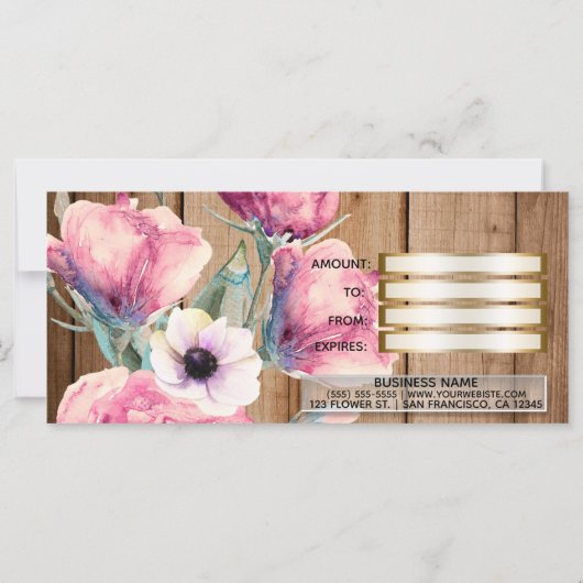 Landbloemen Robuust Rustisch Rood Cadeaucertificaa (Achterkant)