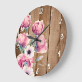 Landbloemen Rustige Barn Wood Grote Klok (Hoek)