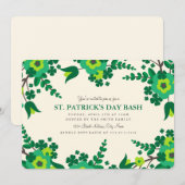 Landbloemen St. Patrick's Day Invite Kaart (Voorkant / Achterkant)