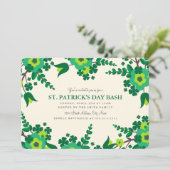 Landbloemen St. Patrick's Day Invite Kaart (Staand voorkant)