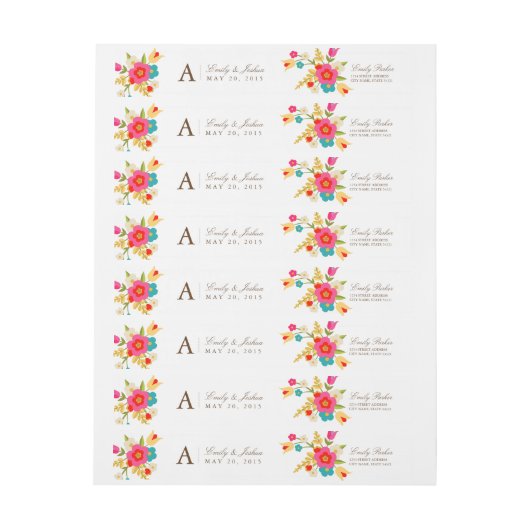 Landbloemen Weddenemonogram (Vel)