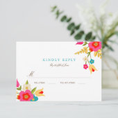 Landbloemen Weddenschap RSVP Kaartje (Staand voorkant)