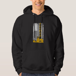 Landboerenvlag Tractor USA Flag voor Patriotic Far Hoodie