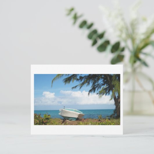 landboot briefkaart (Staand voorkant)