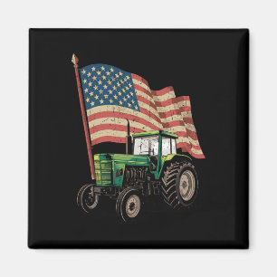 Landbouw Boerderij Tractor USA Vlag Tractor Amerik Magneet