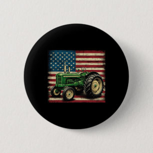 Landbouw Boerderij Tractor USA Vlag Tractor Amerik Ronde Button 5,7 Cm