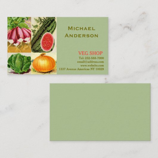 Landbouw en veeteelt winkel visitekaartje (Voorkant / Achterkant)