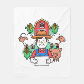 Landbouw Illustratie Kunstwerk Fleece Deken (Voorkant)