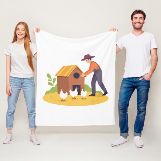 Landbouw Illustratie Kunstwerk Fleece Deken (In situ)