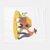 Landbouw Illustratie Kunstwerk Fleece Deken (Voorkant (Horizontaal))